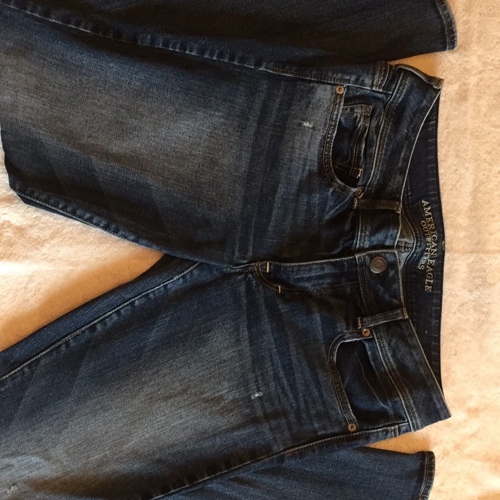 American eagle stretch boot cut jeans distressed